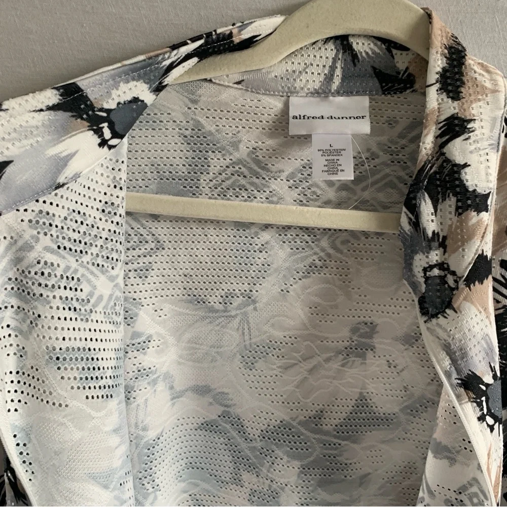 Alfred Dunner Floral Zip Up Sweater Size Large - Picture 10 of 12
